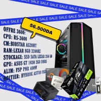 CP GAMING RYZEN 5 3600/8GO /256 GO SSD /ASUS GT 1030 2GO DDR5 