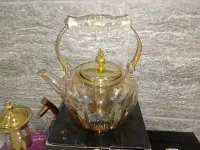 متوفر إبريق الشاي زجاجي شفاف 