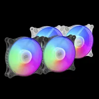 Mars Gaming MF DUO Set of 2 FRGB Rainbow Fan 360 Ultra Quiet Double Connection 3PIN 4PIN WHITE