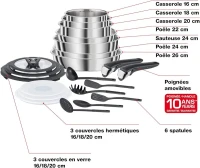  Seb Batterie de cuisine Seb compact inox 20 pieces