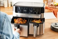 Moulinex friteuse a air Dual Easy Fry & Grill  8.3L Inox 2 tiroirs EZ905D20