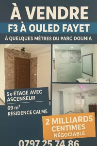 Vente Appartement F3 Alger Ouled fayet