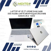 LAPTOP HP 15 fd0888TU I7-12EME RAM 16GB SSD 512GB CARTE GRAPHIQUE IRIS 8GB ECRAN 15.6' NEW
