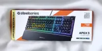 STEELSERIES APEX 3 - CLAVIER GAMING WATER RESISTANT - ALUMINIUM - RGB - QWERTY - POIGNETS - BLACK 