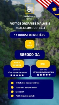 Voyage Organisé Malaisie Kuala Lampur Bali 