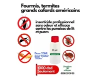 insecticide pro anti punaises de lit, puces, fourmis, termites et grands cafards 