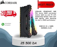 Kit de mémoire CORSAIR VENGEANCE RGB PRO 32 GO, 2x16GO DDR4 DRAM 3 600 MHz C18 noir
