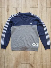 Adidas navy Ess 3 Stripe Sweatshirt.