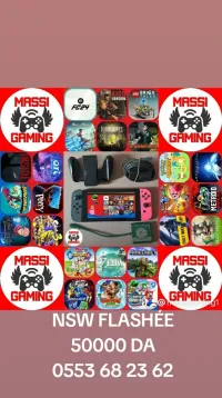 NINTENDO SWITCH FLASHÉE +MINI DOCK TV + CHARGEUR D'ORIGINE + SUPPORT JOYCONS + 24 JEU INSTALLÉ