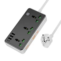 Multiprise universelle HOCO AC7A [3P/3USB/1C] 2500W/17W