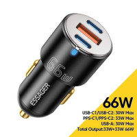 accessoires-electronique-chargeur-auto-essager-66w-double-port-usb-type-c-et-a-noir-larbatache-boumerdes-algerie