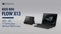 ASUS ROG FLOW X13 GV301QH RYZEN 5 5800H 16GO 512GO NVIDIA GTX1650 4GO TACTILE CONVERTIBLE