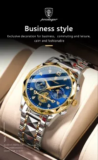 POEDAGAR luxe homme montre-bracelet chronographe étanche lumineux, en acier inoxydable, Quartz 996-c