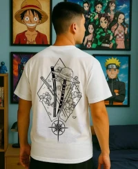 tshirt oversize blanc anime تيشرت اوفرسايز ابيض انمي 