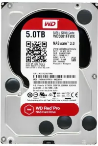 WD Red Pro 5TB NAS Hard Disk Drive - 7200 RPM SATA 6 Gb/S 128 MB Cache 3.5 Inch - WD5001FFWX