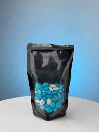 أكياس دوي باك بدون سحاب غلق لون شفاف / أسود Sac Doypack sans zip couleur Transparent/Noire