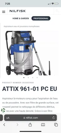 Aspirateur professionnel NILFISK ATTIX 961-01