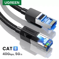 UGREEN Câble Ethernet Cat8 RJ45 Super Débit 40Gbps 2000MHz Nylon Tressé Double Blindage 0,5m > 15m