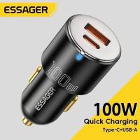Essager 100W Car Charger QC 3.0 PD 3.0 Fast Charger For iPhone Laptop
