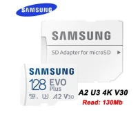 أصلي SAMSUNG EVO Plus-Carte mémoire Micro SD, 128Go, C10 TF, SDXC,U3, V30, 4K 