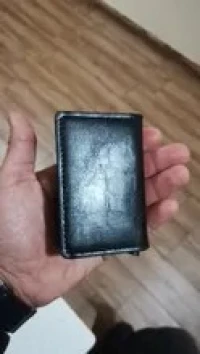 Portefeuille carte crédit ultra-mini en cuir poncé fin antivole décontracté en alliage d'aluminium