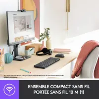 LOGITECH KIT CLAVIER + SOURIS SANS FIL MK220