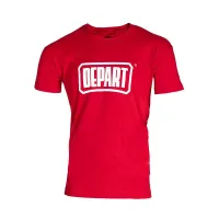 T-SHIRT HOMME DEPART  ROUGE 100% COTON PRINT