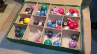 Vintage jeu éducatif d'assemblage de structure moléculaire (boules bois et tiges à emboîter), Chimie