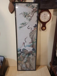 Anciens Tableaux chinois broderie sur Soie fait main.
