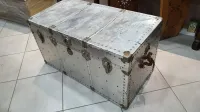 Vintage Malle coffre en Aluminium Polie d'Aviation Trunk Art Déco Industriel Germany