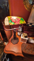 antiquites-collections-petite-lampe-a-poser-de-bureau-banquier-vintage-tiffany-style-abat-jour-en-pate-verre-staoueli-alger-algerie