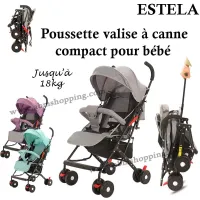 Poussette valise à canne compact pour bébé | Estela