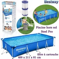 Piscine hors sol Steel Pro 400 x211 x 81 cm filtre à cartouche Bestway