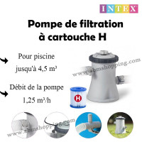 Pompe de filtration à cartouche H pour piscine Intex    