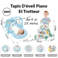 Tapis D'éveil avec Piano Et Trotteur 2 en 1