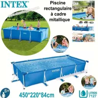 Piscine Rectangulaire 450x220x84 cm à cadre métallique  Intex