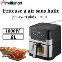  Friteuse à air sans huile 8l -1800W | MULTISMART - AIR Fryer القلاية الهوائية 