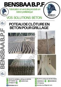Poteau de clôture en béton pour grillage 