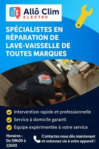 Réparation lave-vaisselle à domicile 