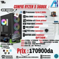 CONFIG PC GAMING AMD RYZEN 5 5600X AVEC RTX 5060 8GB MSI SHADOW 2X NEW 
