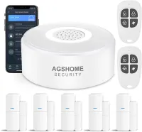 AGSHOME Alarme Maison sans Fil Intelligent WiFi Connécté 5 portes ou fenêtres 