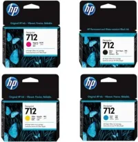 Pack Cartouches HP 712 Originales Noir, Cyan, Magenta, Jaune 