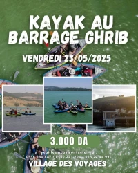 Balade en kayak Barrage Ghrib 