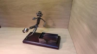 Figurine en acier "Footbaleur " avec porte cartes de visite , fait main