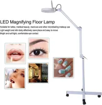 مصباح مع عدسة مكبرة  مصباح أرضي LED (5x) للعناية بالبشرة والتجميل