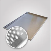 Plaque de cuisson en aluminium perforée/pleine avec bord plié 60x40 