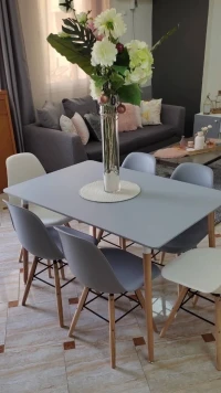 Table  scandinave moderne avec couleurs 