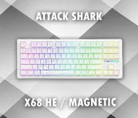 ATTACK SHARK X68 HE / MAGNETIC KEYBOARD / WHITE CONTOUR LINE / WIRED