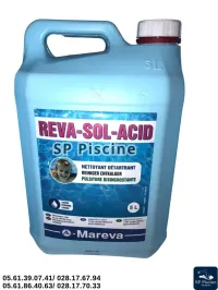 Reva Sol Acide 5L Détartrant et nettoyant pour sols et parois de piscine