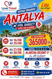 tourist-trip-voyage-organisee-antalya-vol-direct-bir-mourad-rais-alger-algeria